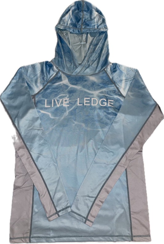 Blue Maddog Hooded Mesh Fishing Performance Shirt